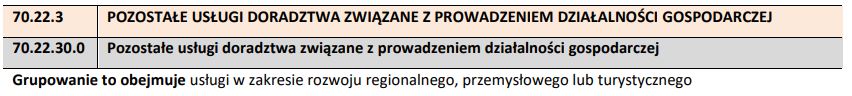 doradztwo związane z prowadzeniem działalności gospodarczej