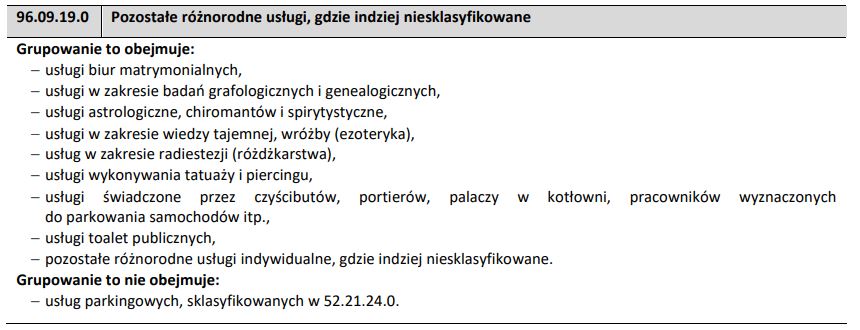 pozostałe różnorodne usługi