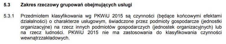 zakres grupowań pkwiu
