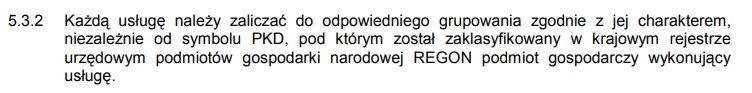 usługi symbol pkd
